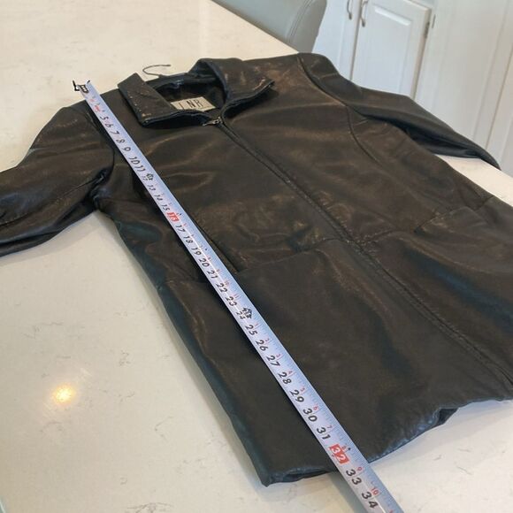 LNR Black Leather Zip Up Thermal Jacket Large - Picture 8 of 12